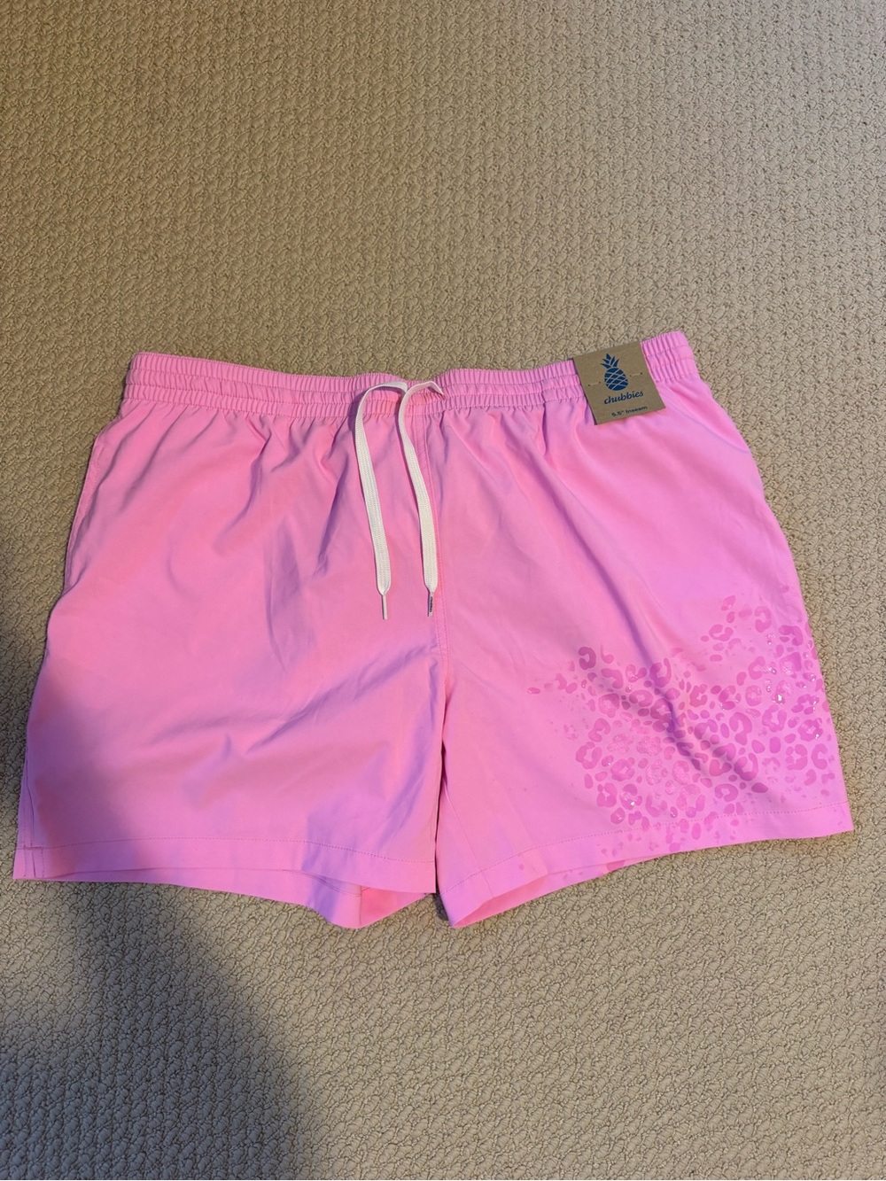 NWT chubbies pink leopard swim short